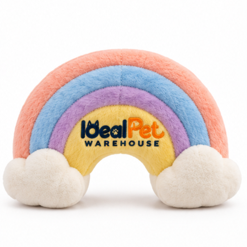 Ideal Pet Warehouse Cloud Arch Rainbow Crinkle Plush Cat Toy - Pastel Multicolor