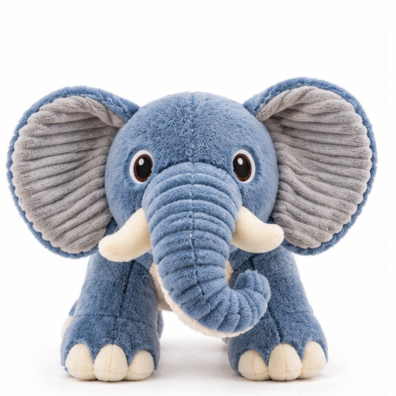 Ideal Pet Warehouse Peanut Squeaky Elephant Plush Dog Toy - Blue/Gray